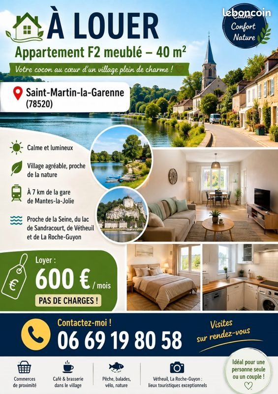 Appartement à louer, 40m², Saint-Martin-la-Garenne