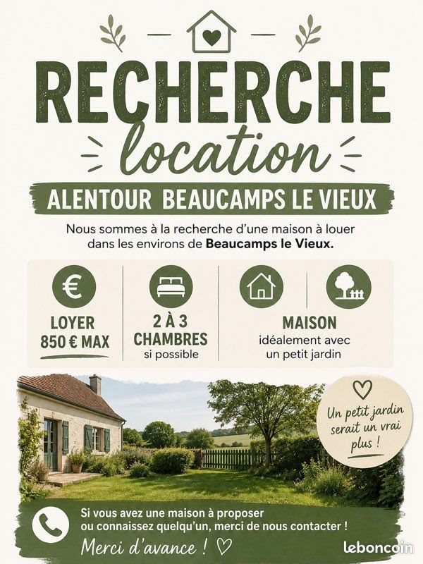 Maison à louer, 70m², Beaucamps-le-Vieux