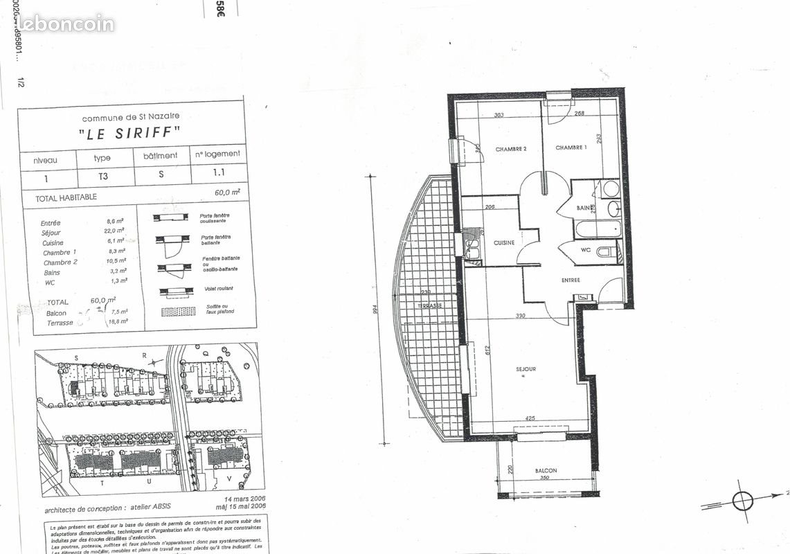 Appartement à louer, 60m², Saint-Nazaire