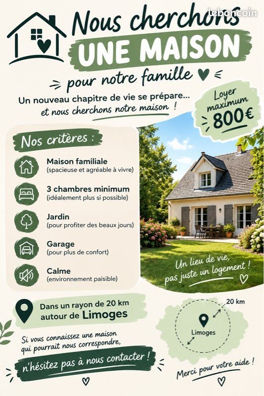Maison à louer, 80m², Limoges