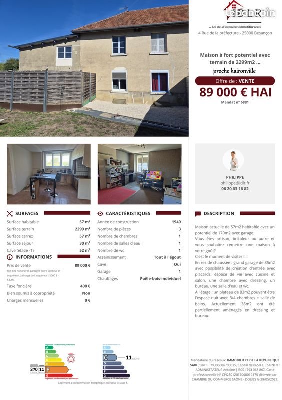 Maison à vendre, 57m², Haironville