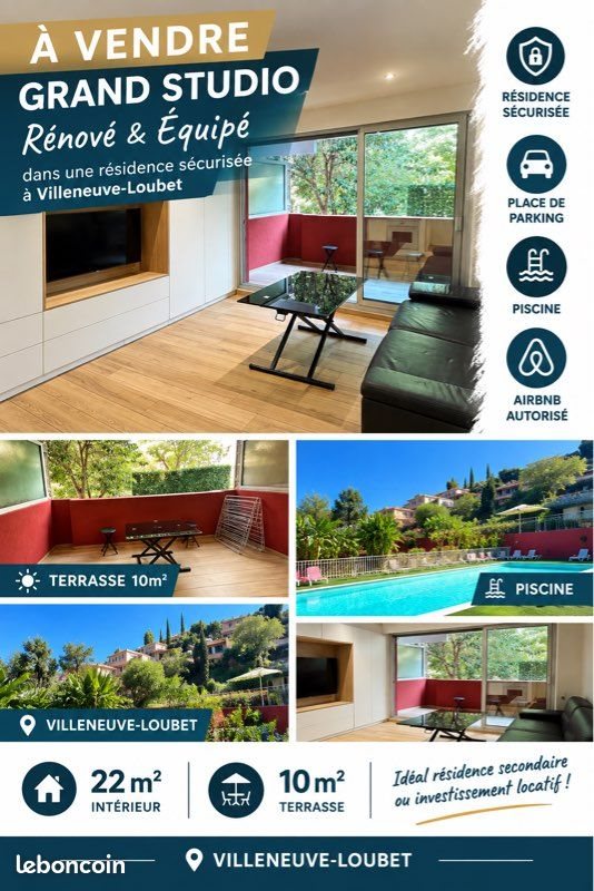Appartement à vendre, 22m², Villeneuve-Loubet
