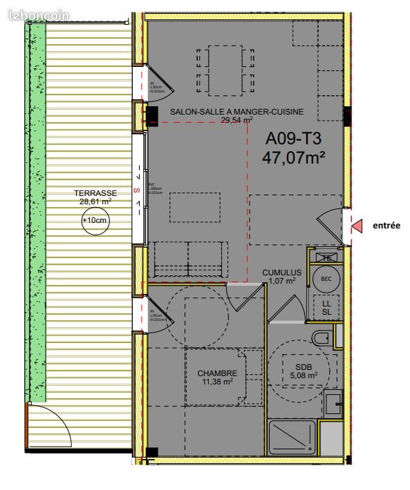 Appartement à louer, 47m², Clisson