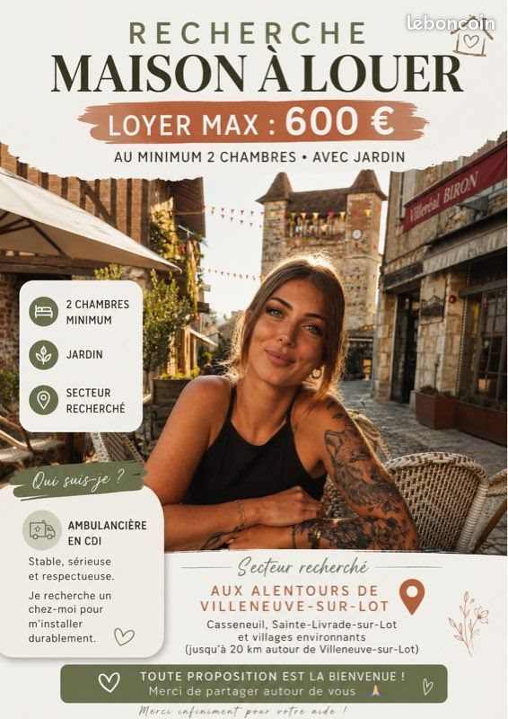 Maison à louer, 60m², Villeneuve-sur-Lot