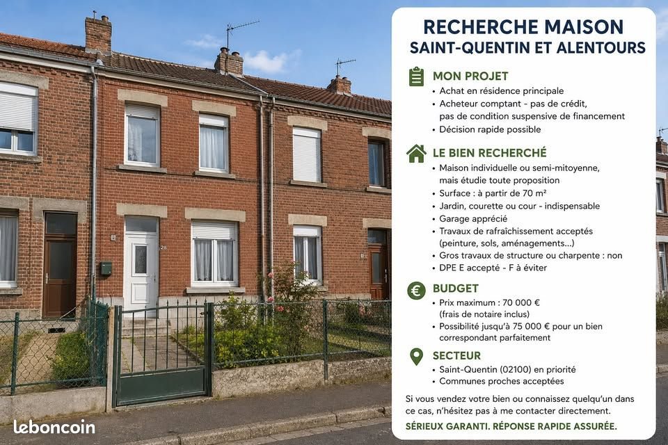 Maison à vendre, 90m², Saint-Quentin