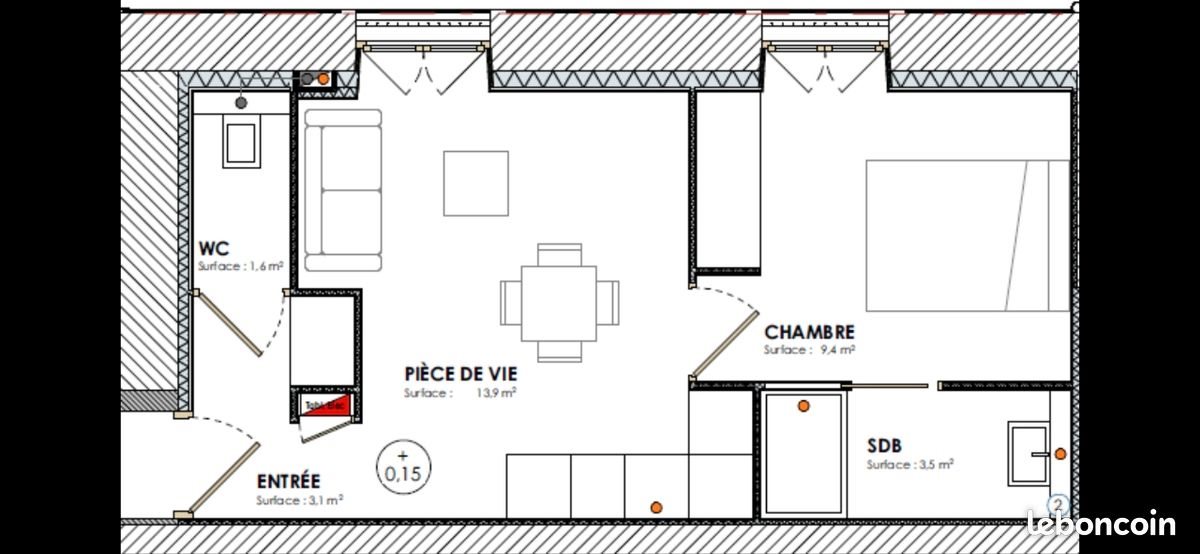 Appartement à louer, 32m², Pradelles