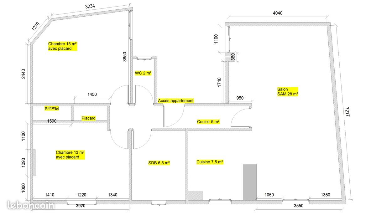 Appartement à louer, 76m², Angers