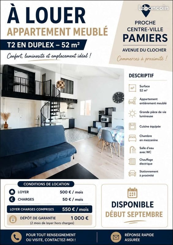 Appartement à louer, 52m², Pamiers