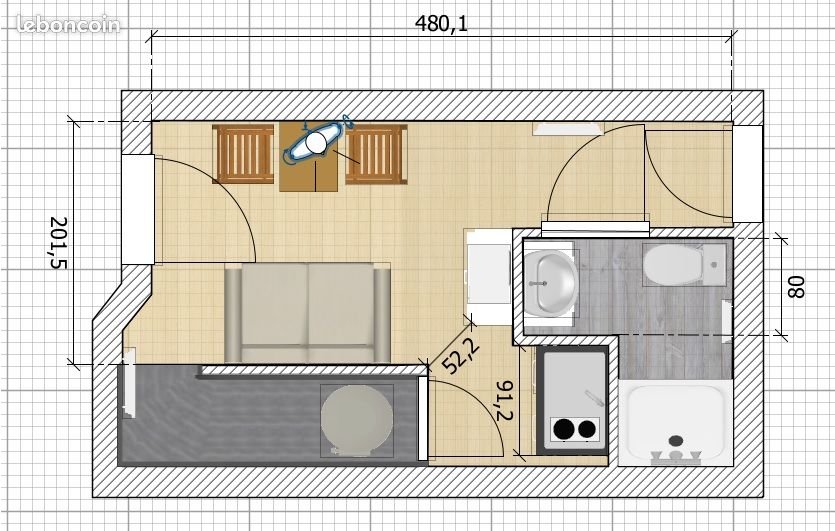 Appartement à louer, 20m², Toulouse