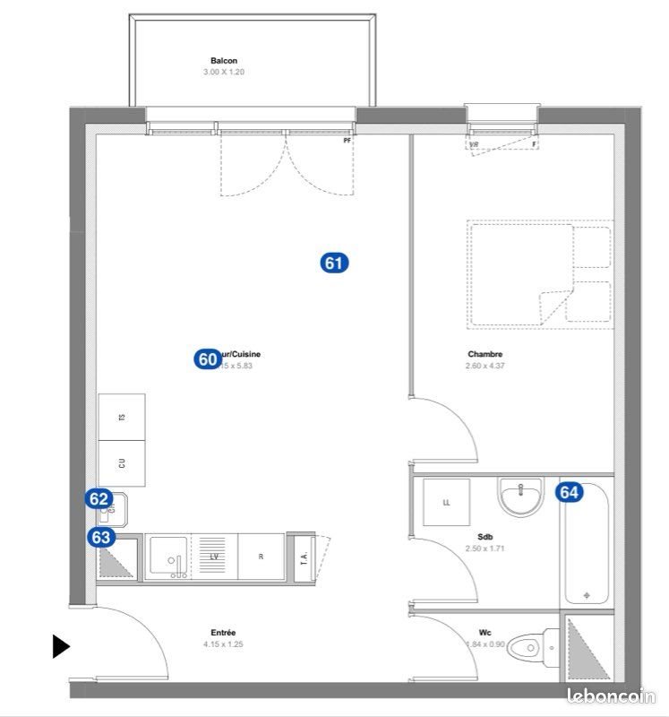Appartement à louer, 48m², Lieusaint