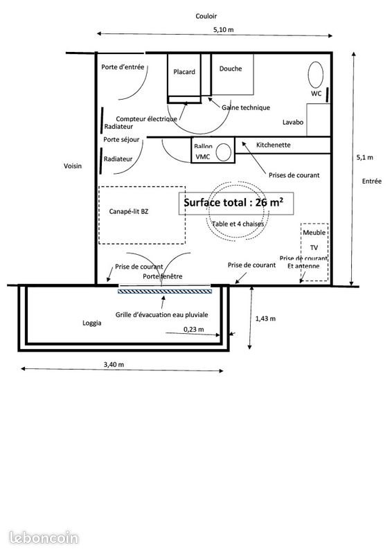 Appartement à louer, 26m², Les Moutiers-en-Retz