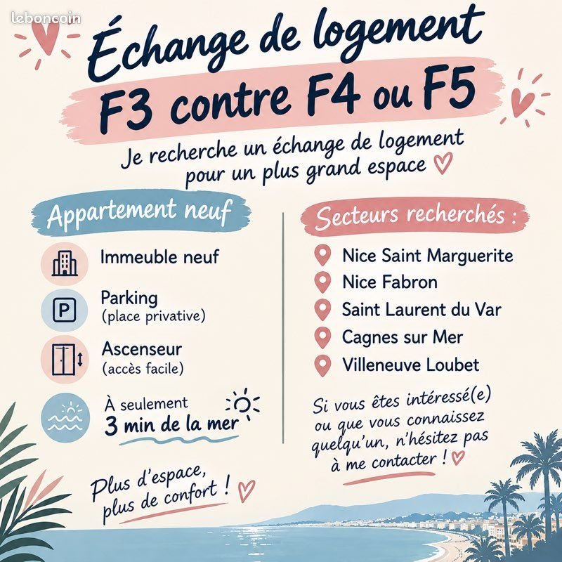 Appartement à louer, 65m², Cagnes-sur-Mer