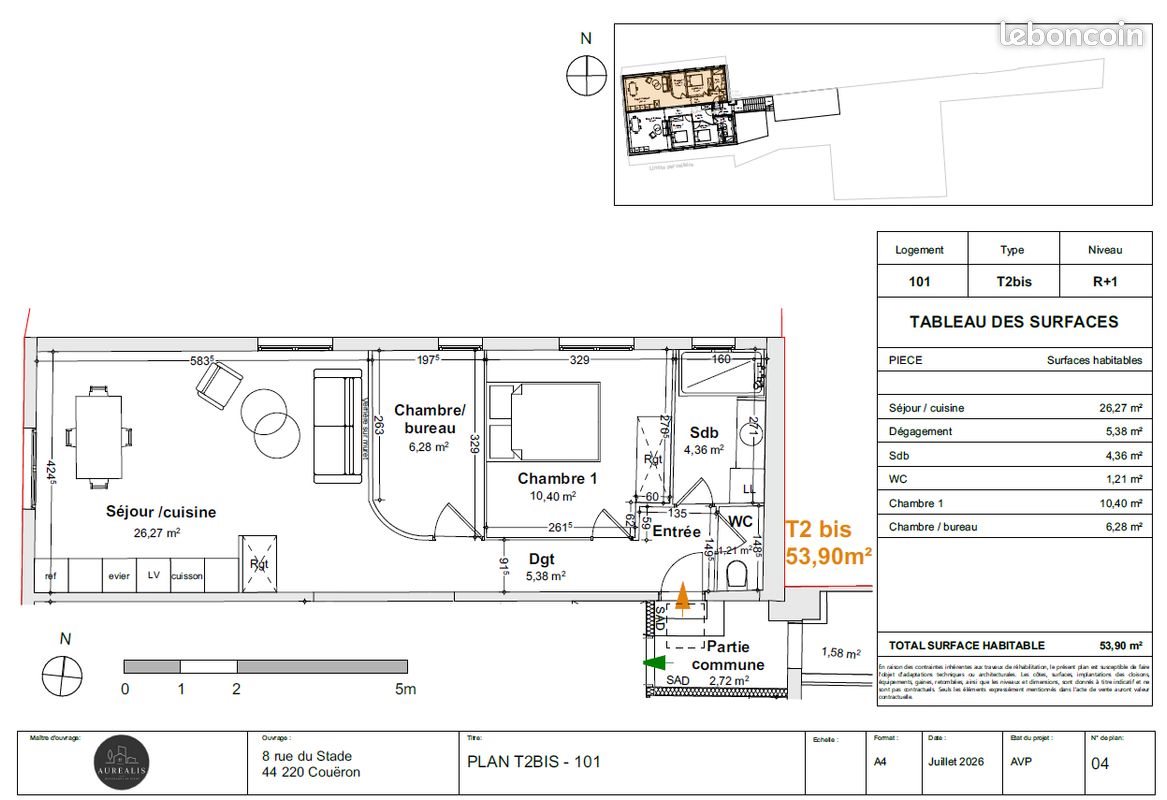 Appartement à vendre, 53m², Couëron