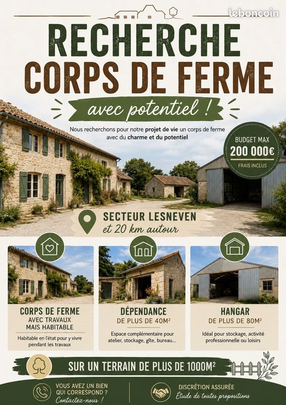 Maison à vendre, 804m², Plouider