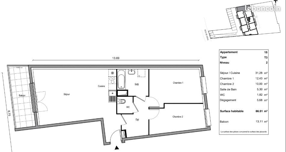 Appartement à louer, 66m², Champagne-sur-Seine