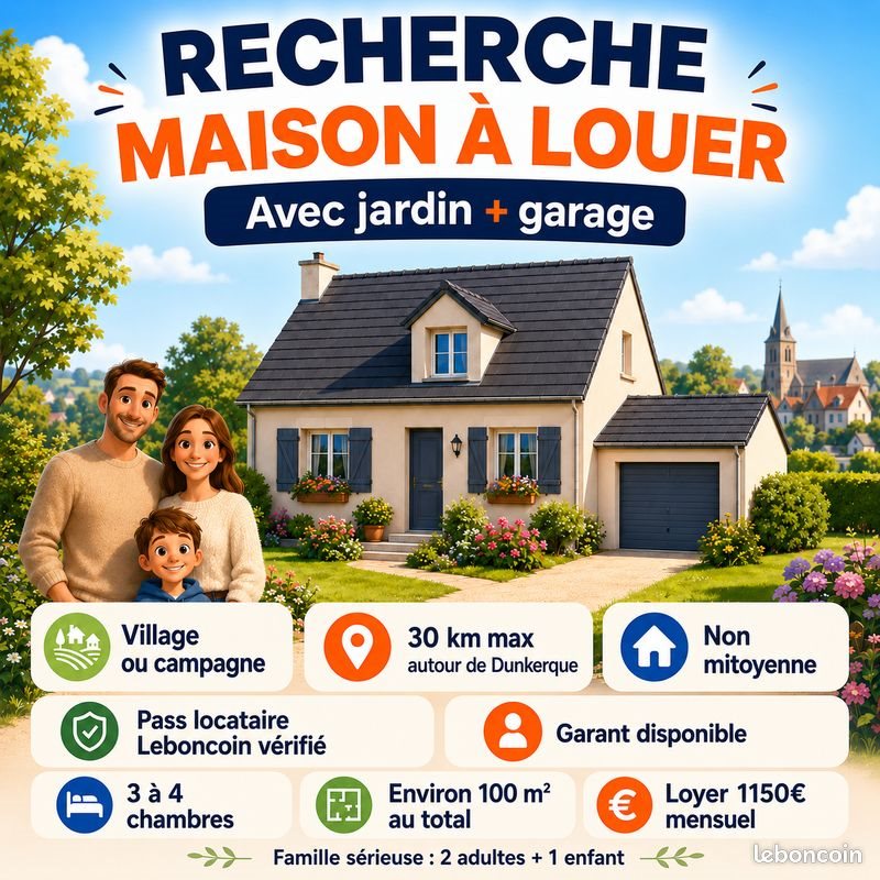 Maison à louer, 100m², Bergues