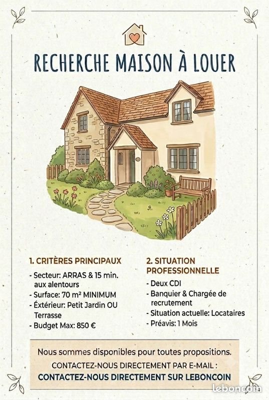 Maison à louer, 70m², Arras