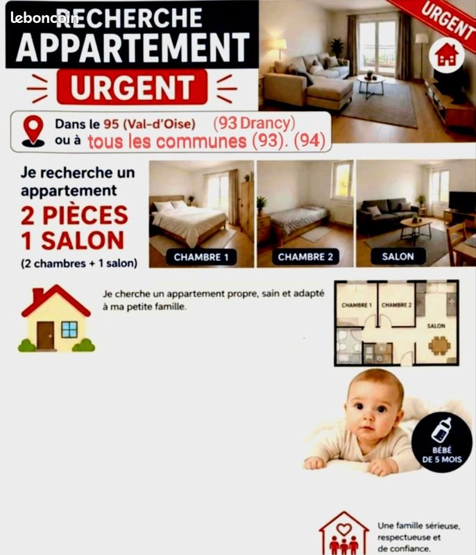 Appartement à louer, 50m², Drancy