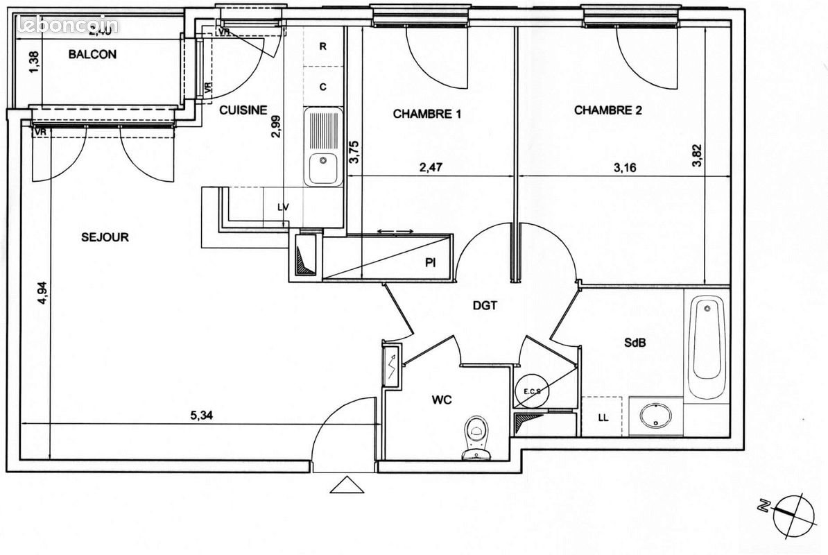 Appartement à louer, 60m², Le Port-Marly