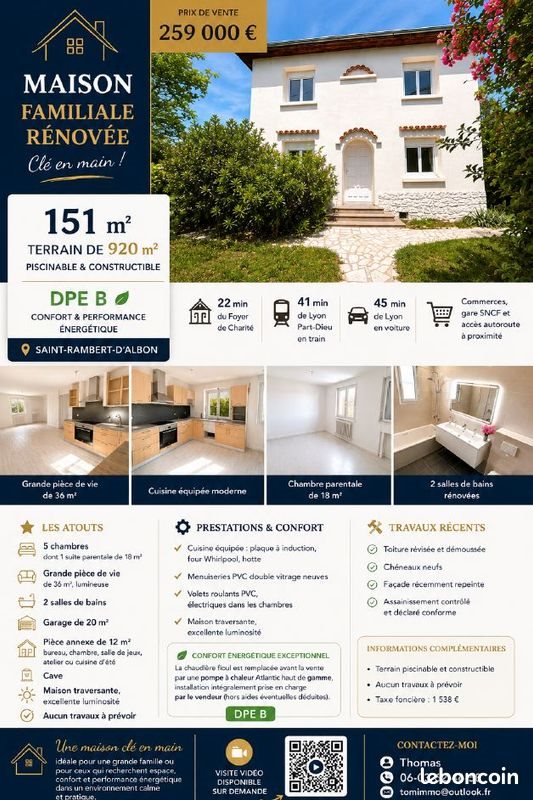 Maison à vendre, 150m², Châteauneuf-de-Galaure