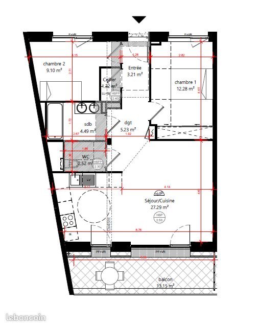 Appartement à vendre, 66m², Angers