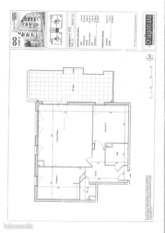 Appartement à louer, 72m², Lyon 8ème