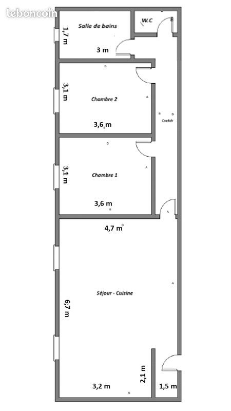 Appartement à louer, 70m², Périgueux