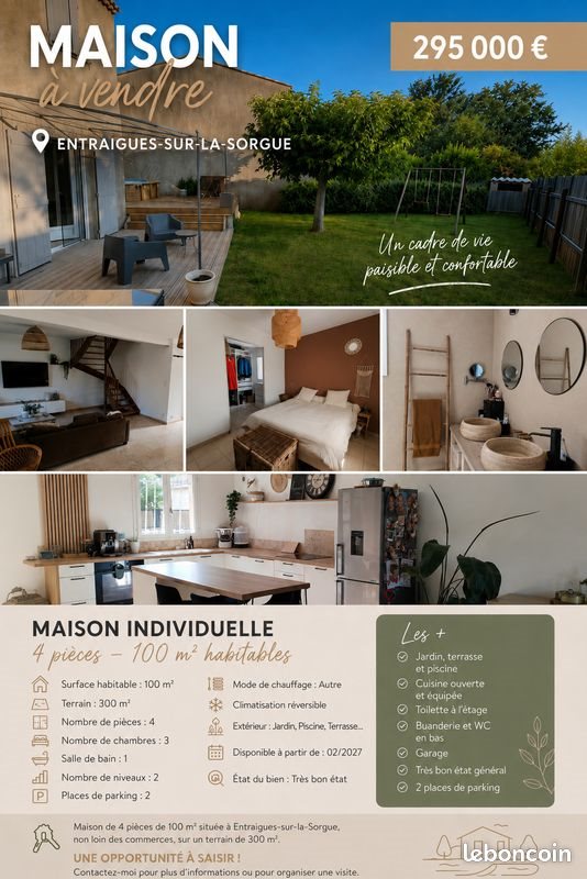 Maison à vendre, 100m², Entraigues-sur-la-Sorgue