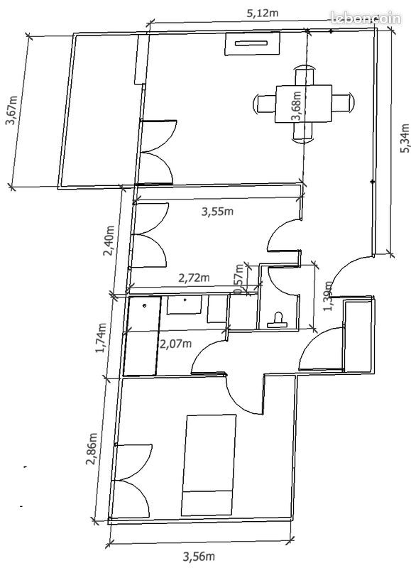 Appartement à louer, 49m², Oullins