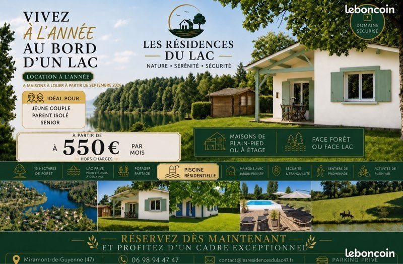 Maison à louer, 55m², Miramont-de-Guyenne
