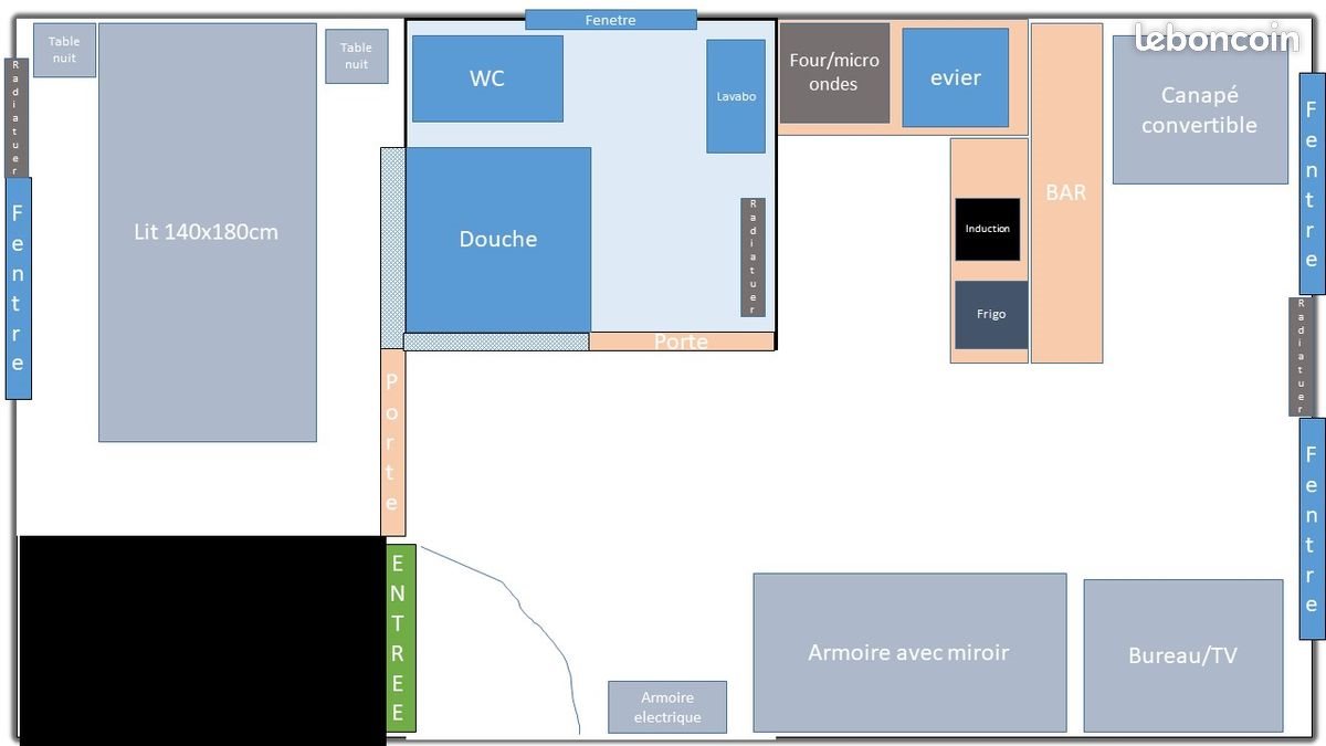 Appartement à louer, 23m², Paris 13ème