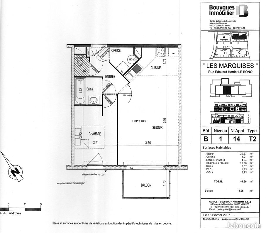 Appartement à louer, 46m², Le Bono