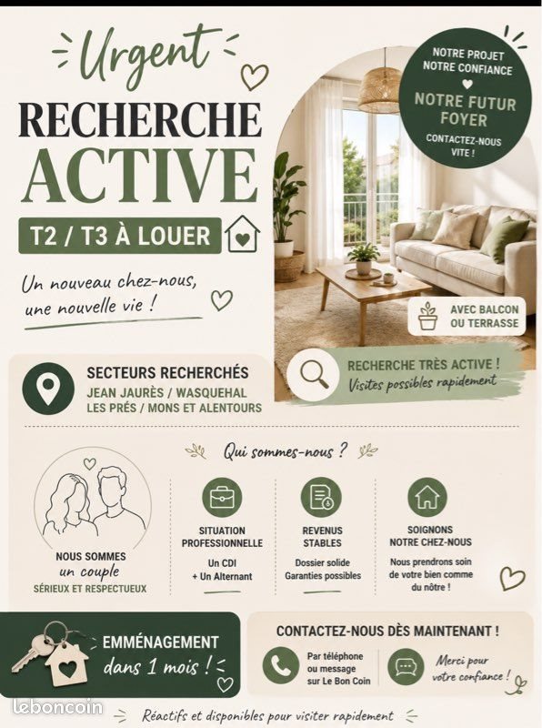 Appartement à louer, 45m², Villeneuve-d'Ascq