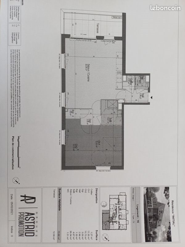 Appartement à louer, 73m², Prémesques