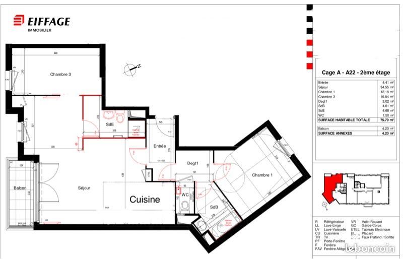 Appartement à louer, 75m², Pantin