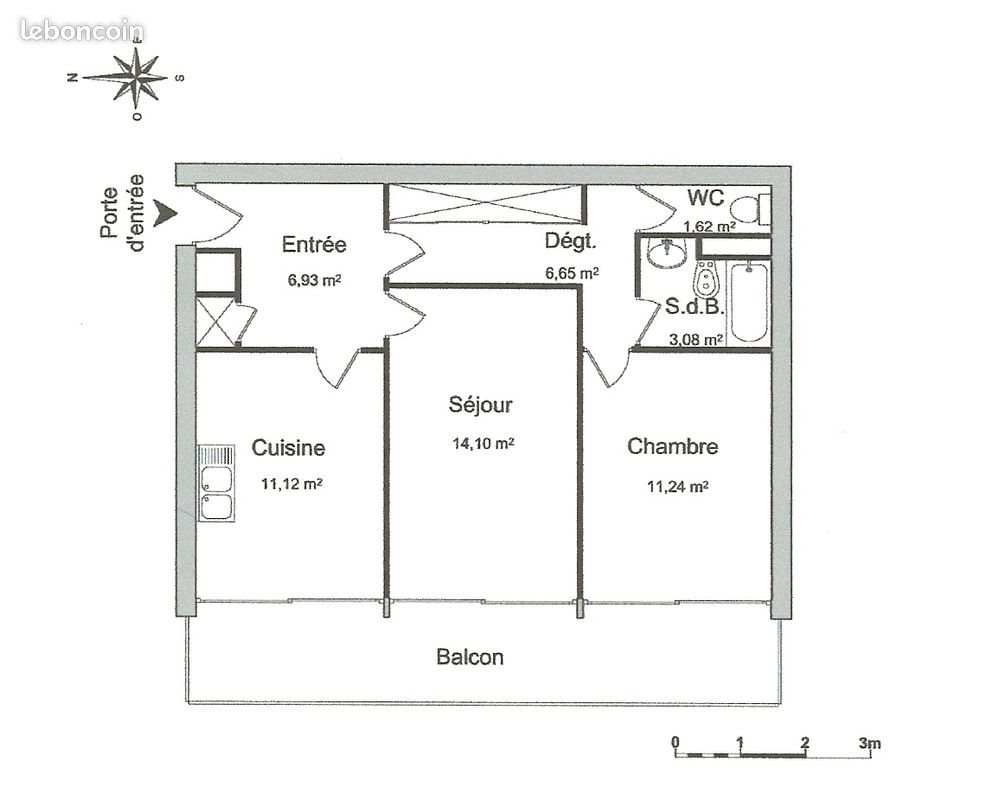 Appartement à louer, 57m², Grenoble