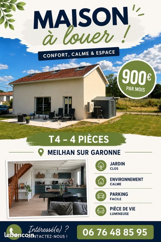 Maison à louer, 90m², Meilhan-sur-Garonne