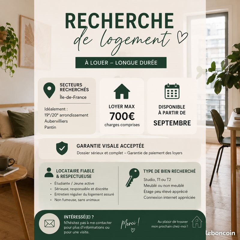 Appartement à louer, 18m², Paris 20ème