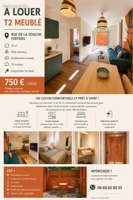 Appartement à louer, 38m², Poitiers
