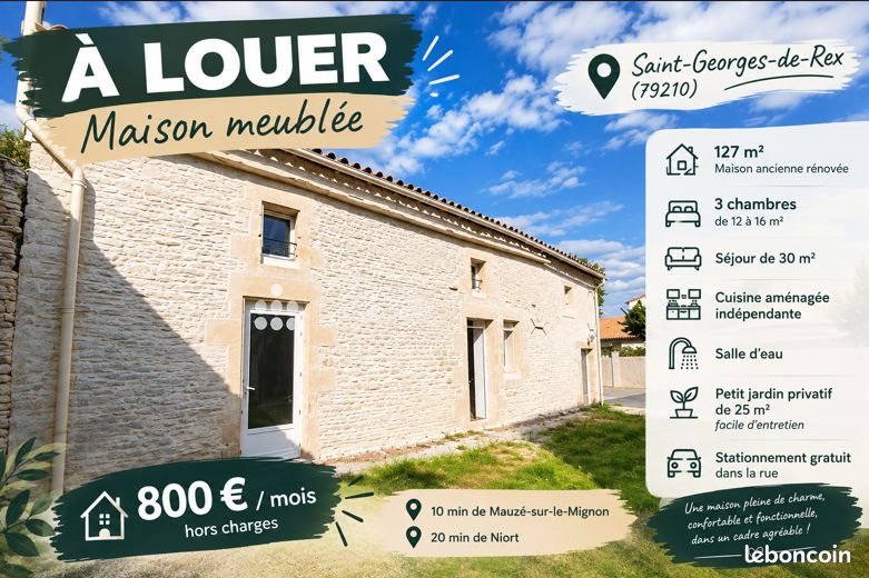 Maison à louer, 127m², Arçais