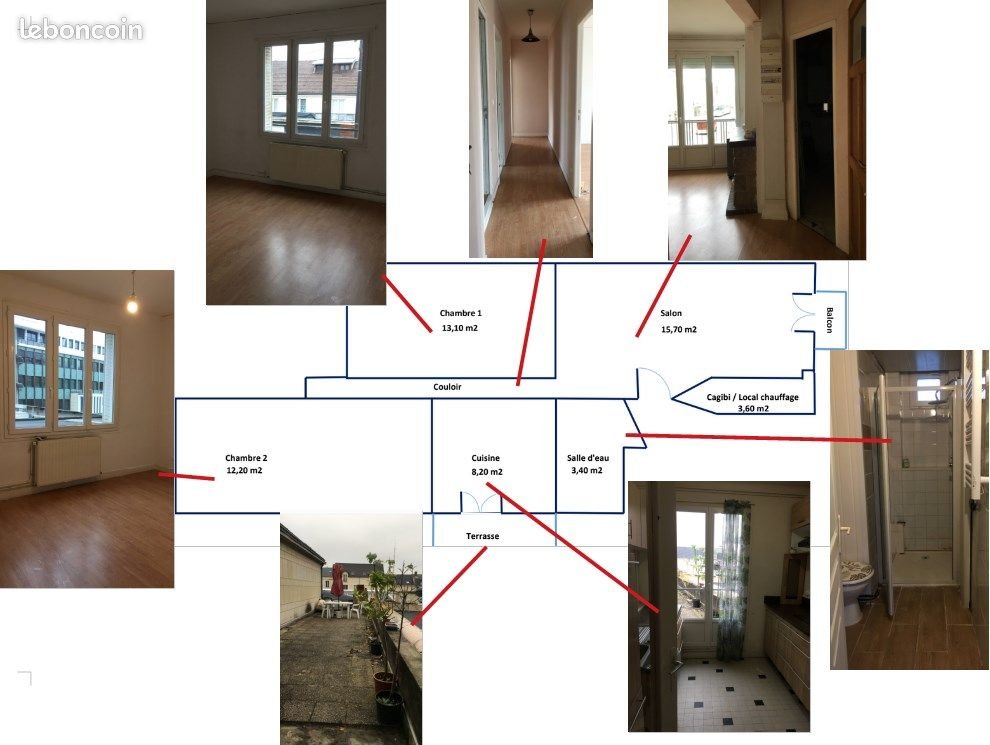 Appartement à louer, 58m², Creil