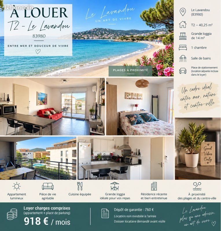 Appartement à louer, 40m², Le Lavandou