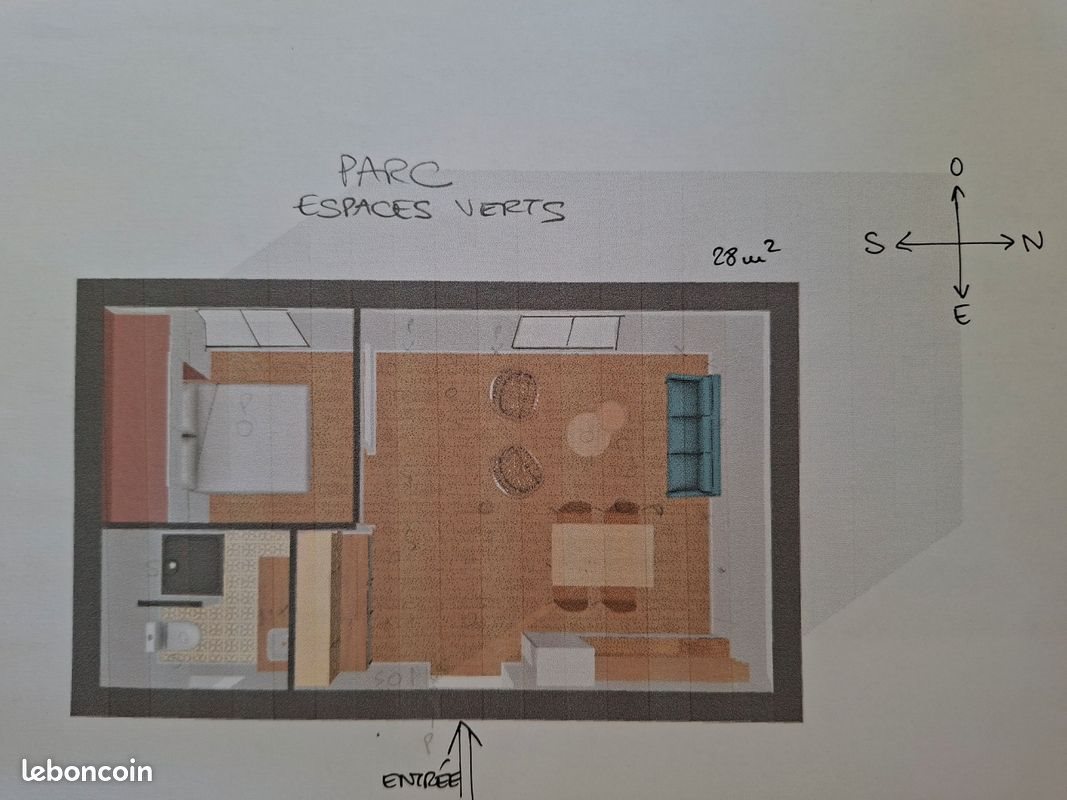 Appartement à louer, 28m², Grenoble