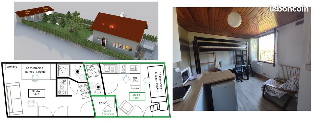 Appartement à louer, 14m², Orsay