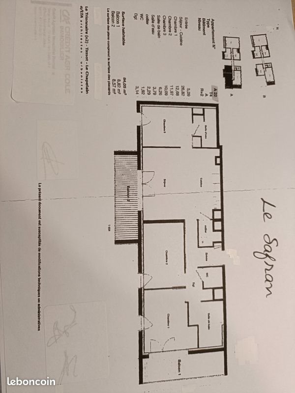 Appartement à vendre, 84m², Séné