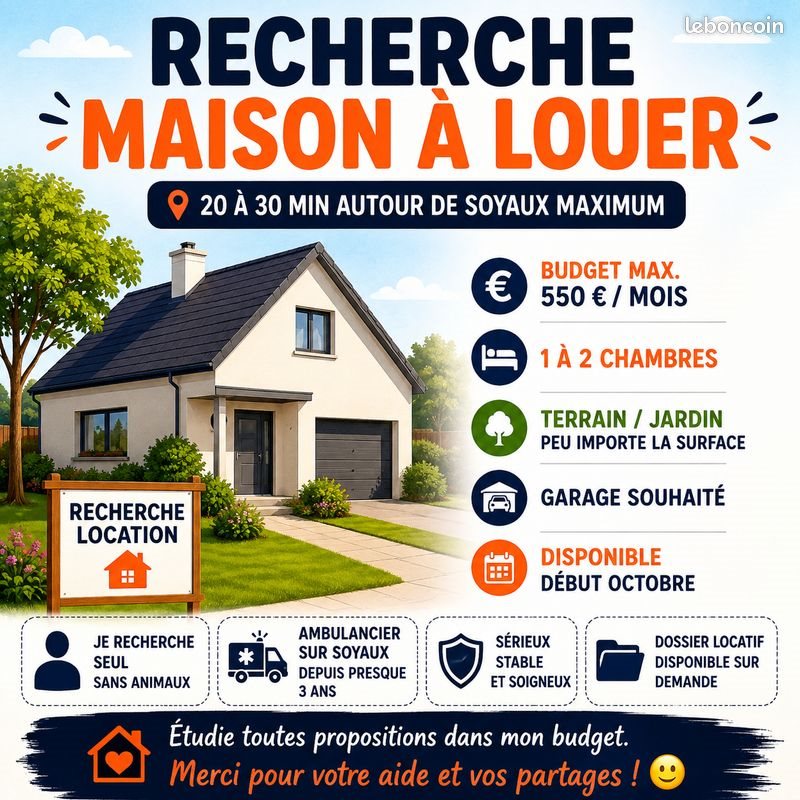 Maison à louer, 80m², Soyaux