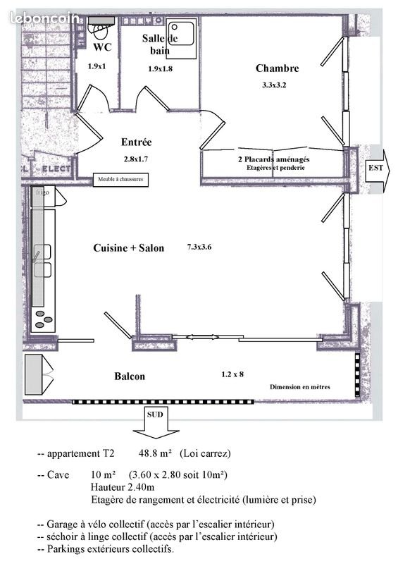 Appartement à louer, 49m², Bonneville