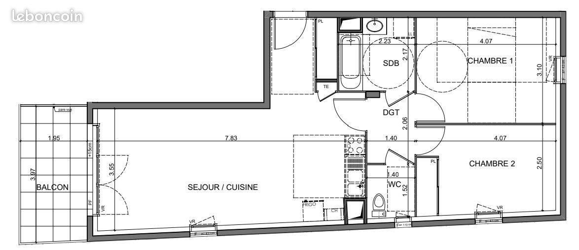Appartement à louer, 64m², Vaulx-en-Velin