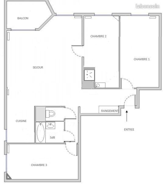 Appartement à vendre, 82m², Montreuil