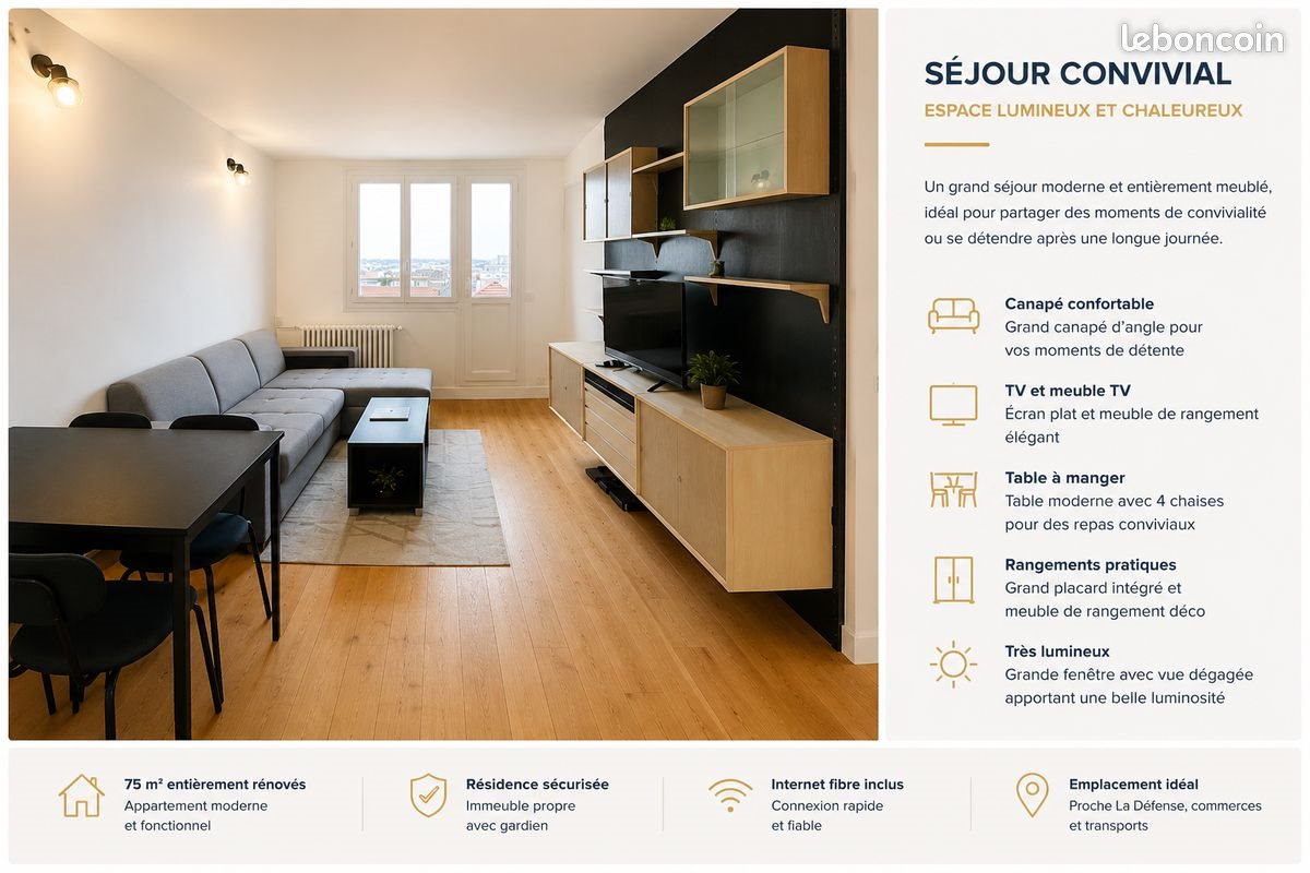 Appartement à louer, 80m², Nanterre